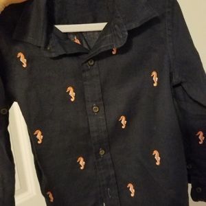 Janie & Jack sea horse button down shirt size 2T